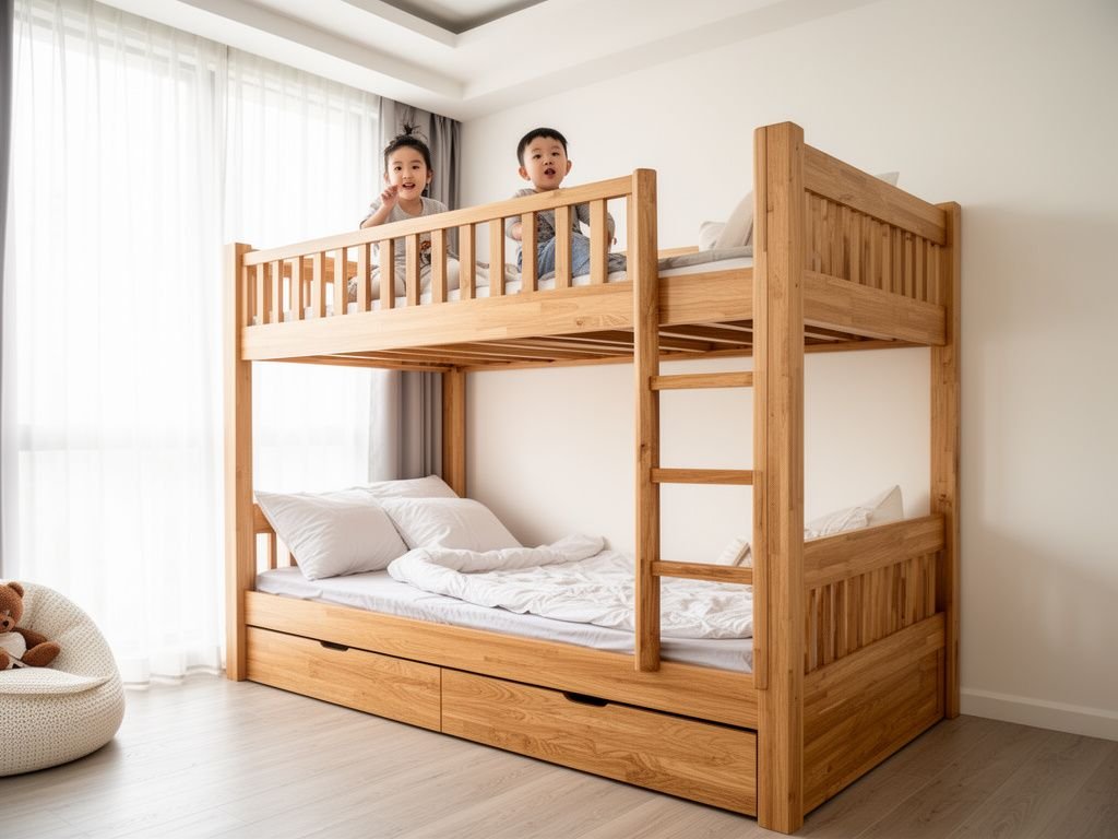 6 thiết kế giường tầng gỗ tự nhiên đẹp và bền - hình 1