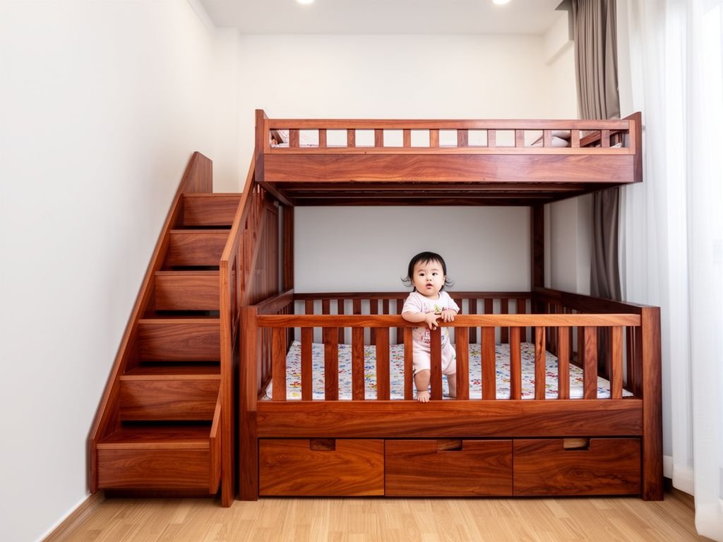 5 mẫu giường tầng đơn giản đẹp dành cho bé - hình 2