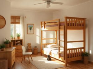 Giường tầng gỗ tự nhiên giá tốt - hình 1