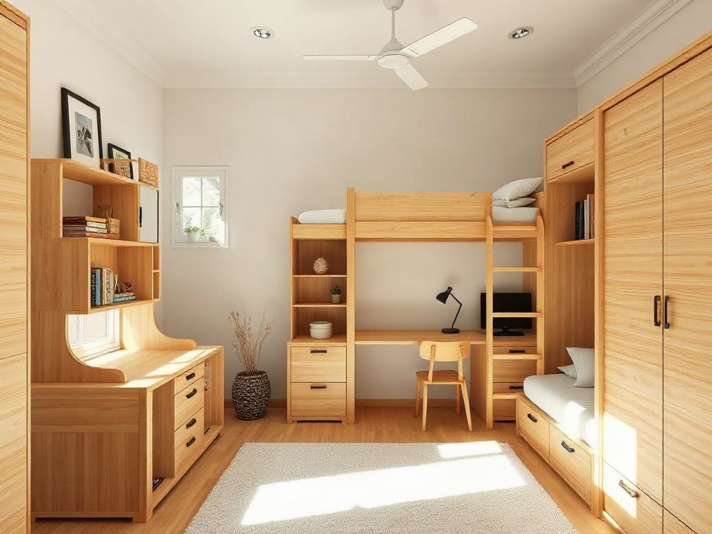 Giường tầng gỗ tự nhiên giá tốt - hình 4