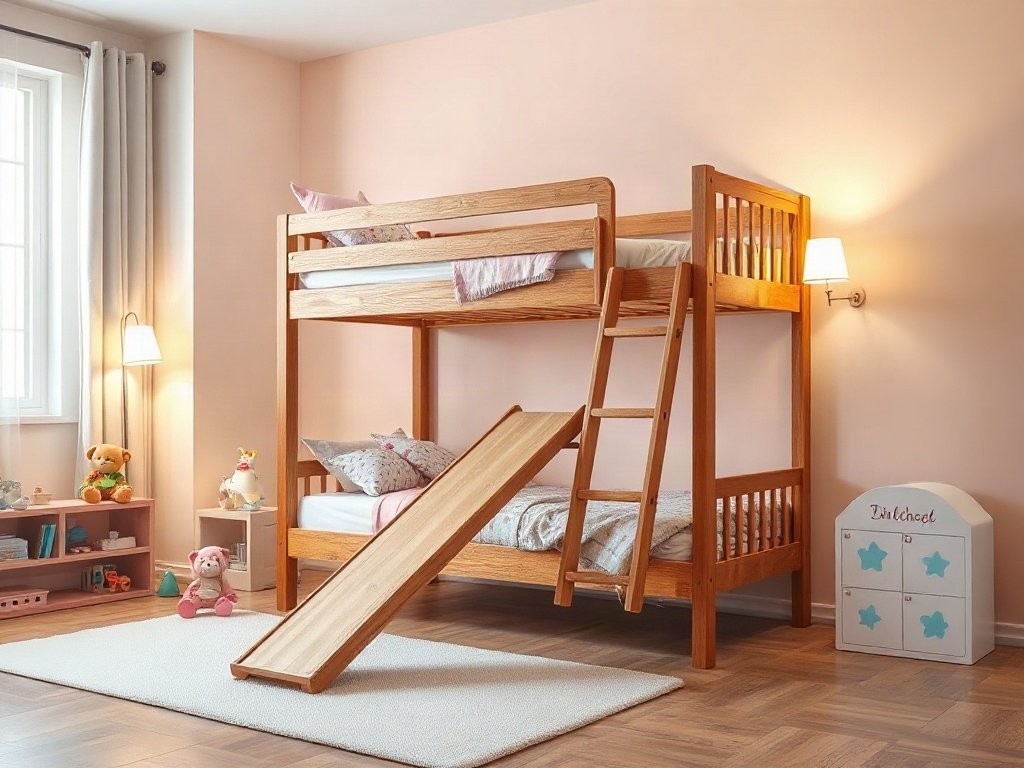 Giường tầng gỗ trẻ em giá tốt - hình 4