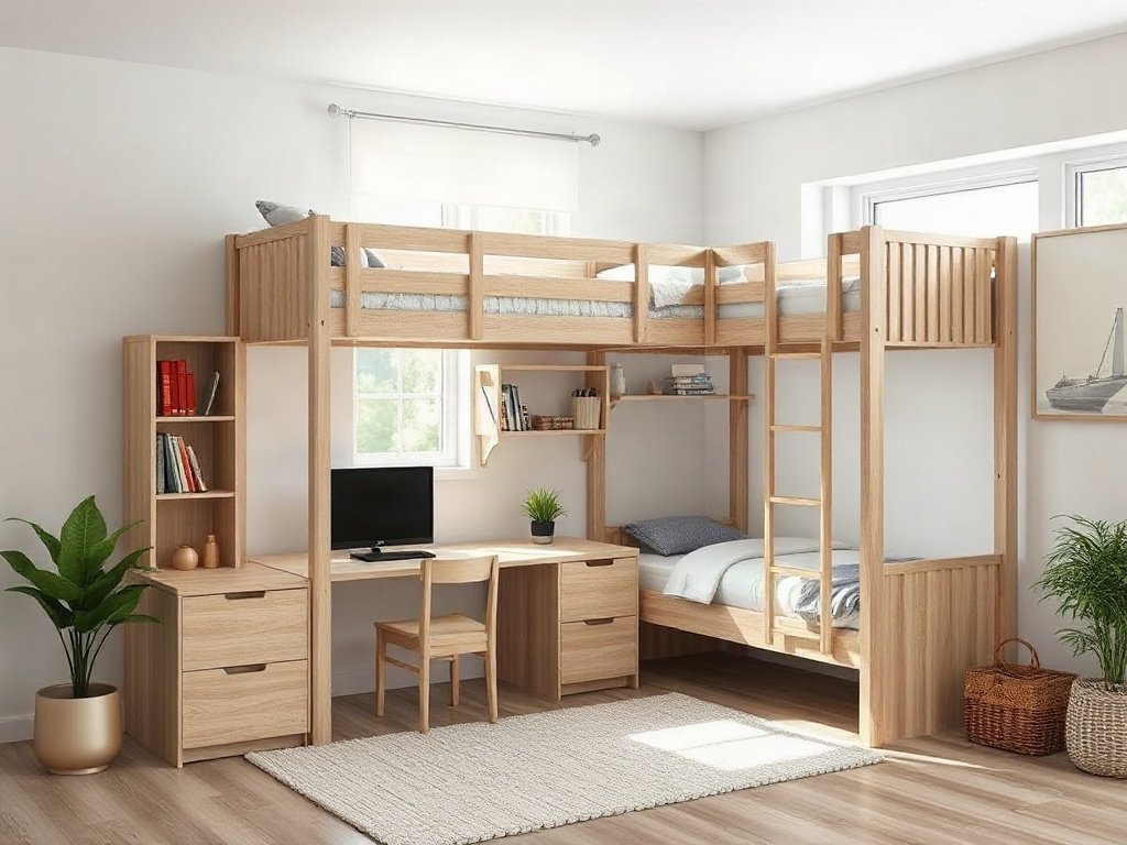 Giường tầng gỗ trẻ em giá tốt - hình 5