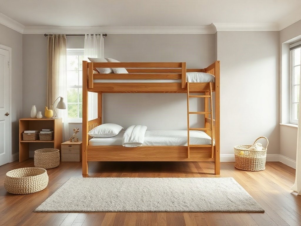 Giường tầng gỗ cho bé giá rẻ - hình 4