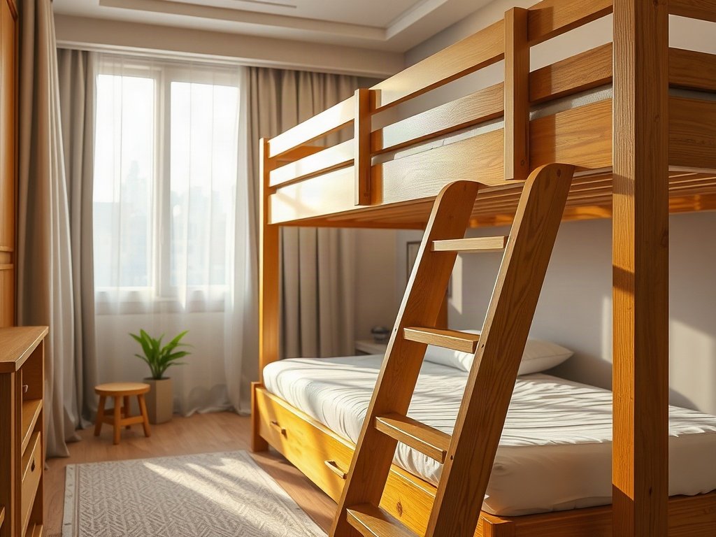Giường tầng gỗ thông giá tốt - hình 2