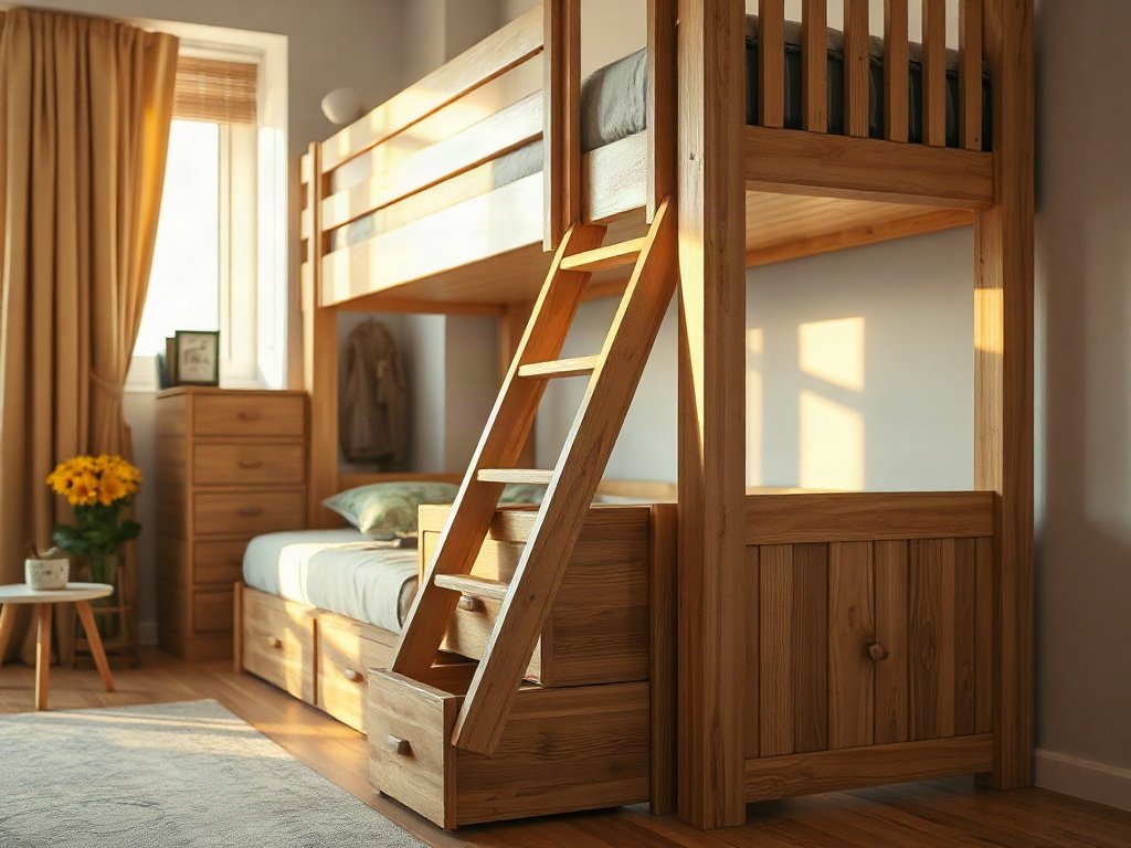 Giường tầng gỗ giá tốt - hình 2