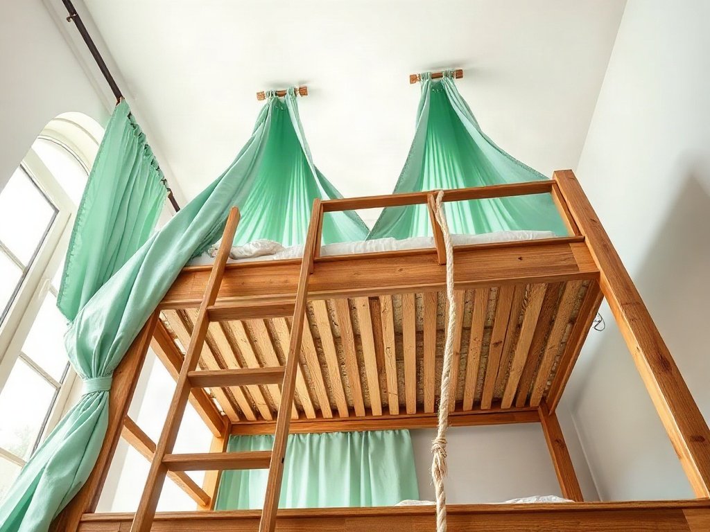 Giường tầng cho bé gái có màn - hình 5
