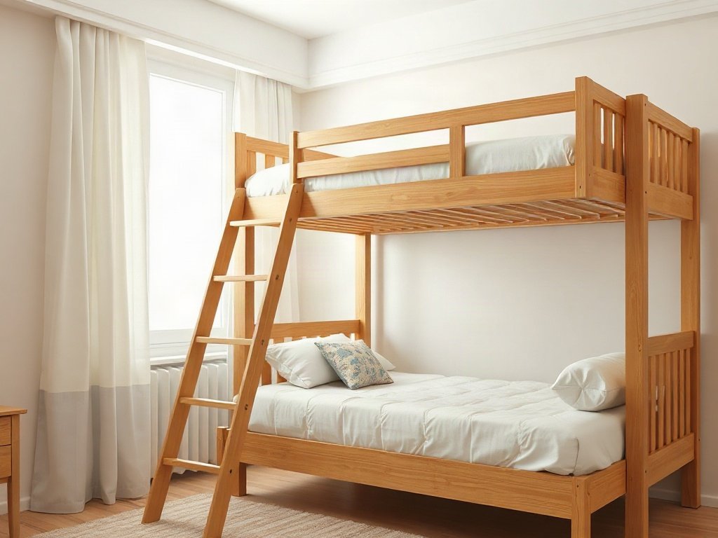 Giường tầng gỗ tự nhiên giá rẻ - hình 6