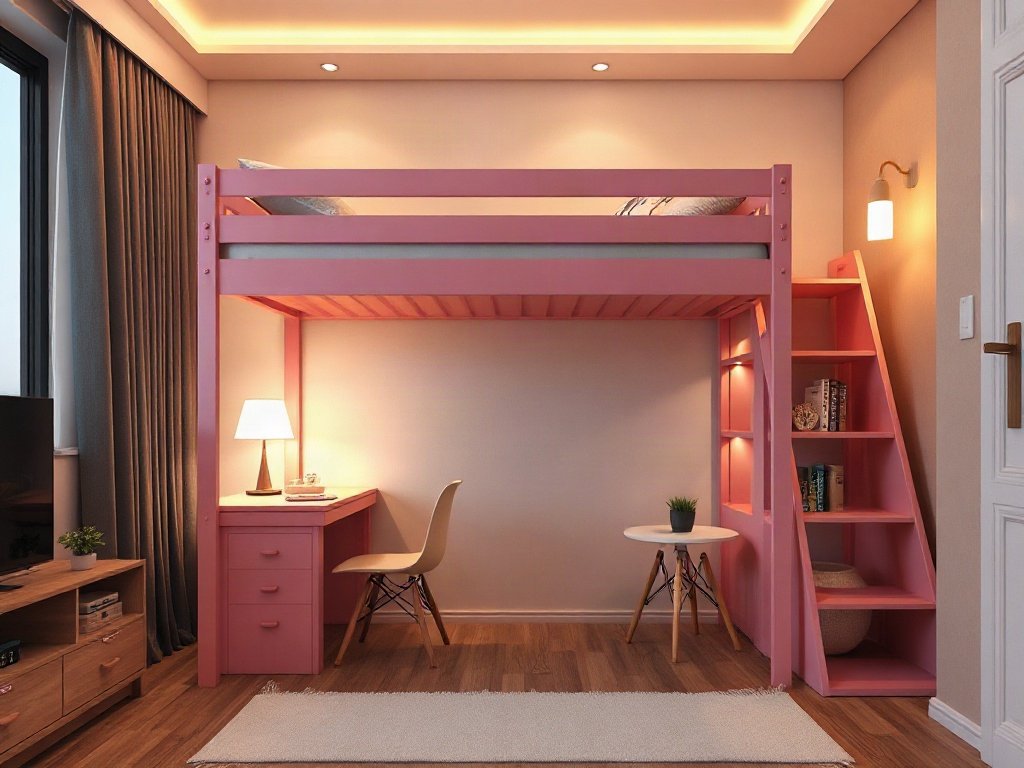 Mua giường tầng cho bé màu hồng - hình 4