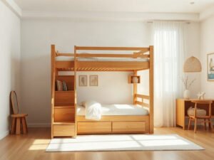 Giường tầng gỗ thông giá rẻ - hình 1