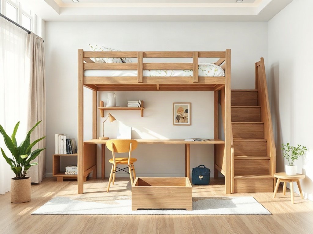 Giường tầng gỗ thông giá rẻ - hình 5