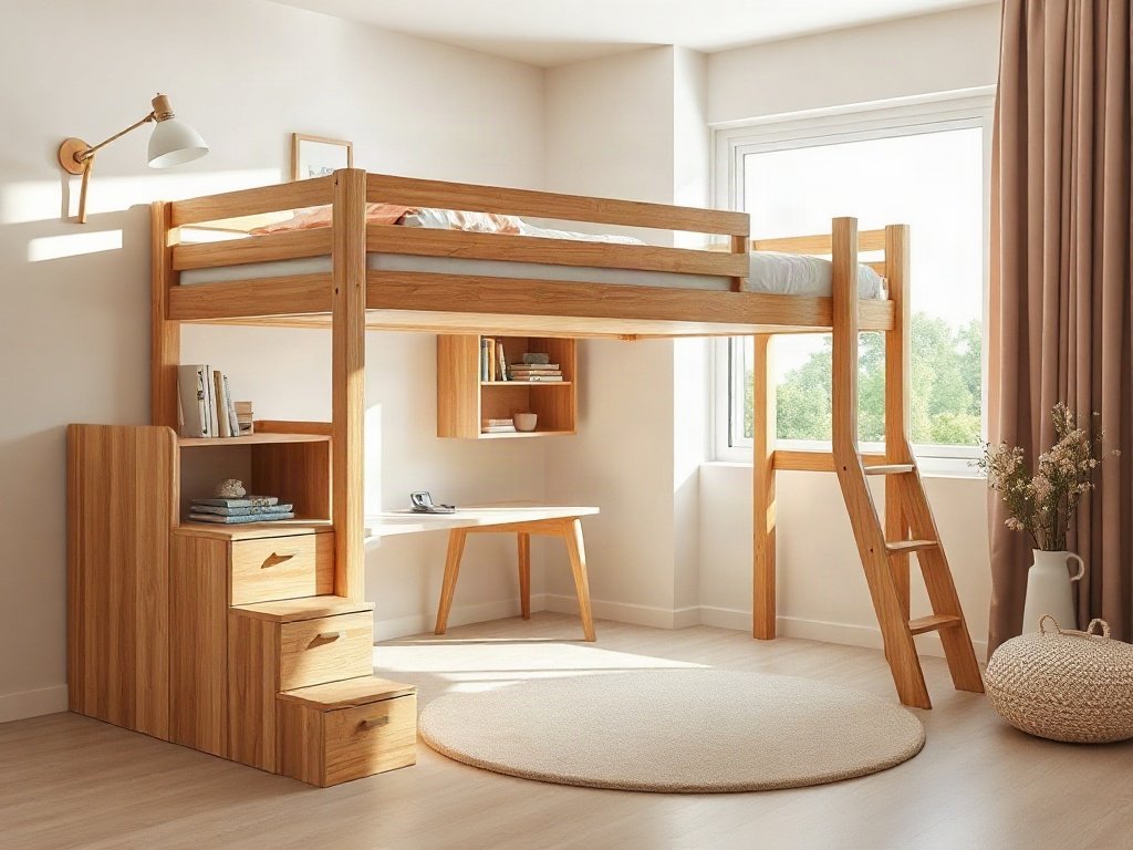 Giường tầng gỗ công nghiệp giá tốt - hình 1
