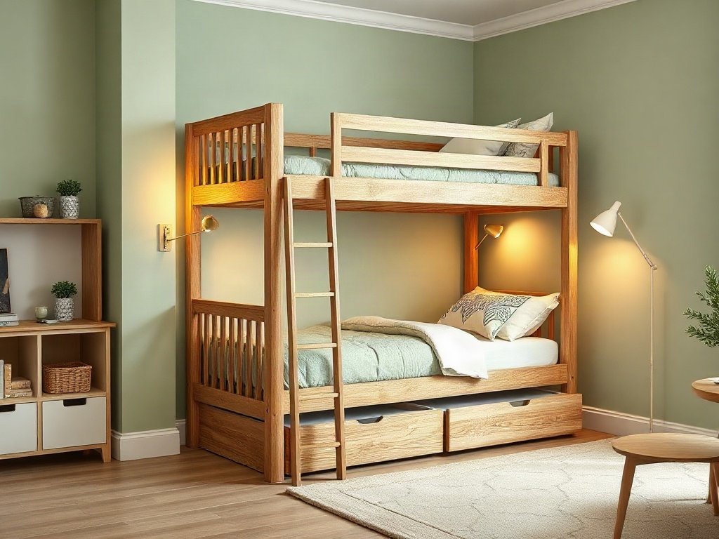 Giường tầng gỗ công nghiệp giá tốt - hình 4