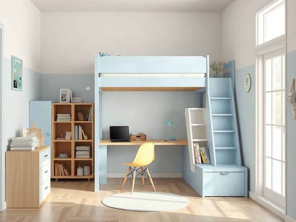 Cửa hàng bán giường tầng có bàn học - hình 5