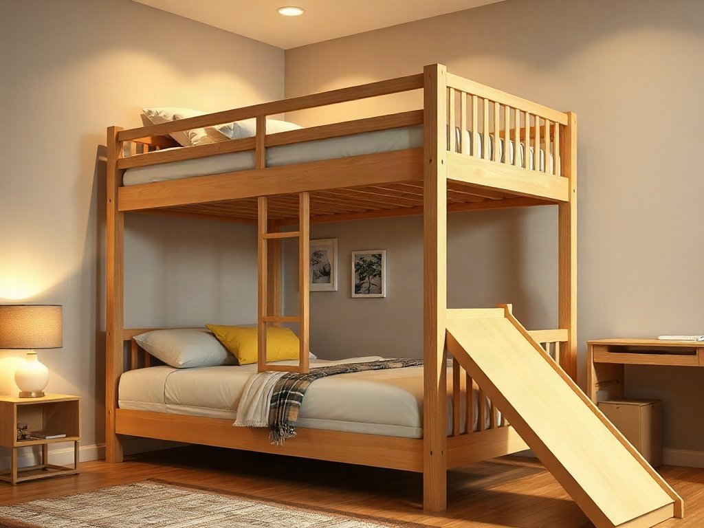 Giường tầng có cầu trượt giá tốt - hình 3