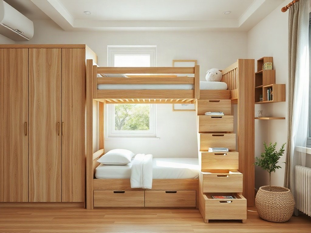 Chỗ bán giường tầng kết hợp tủ - hình 1