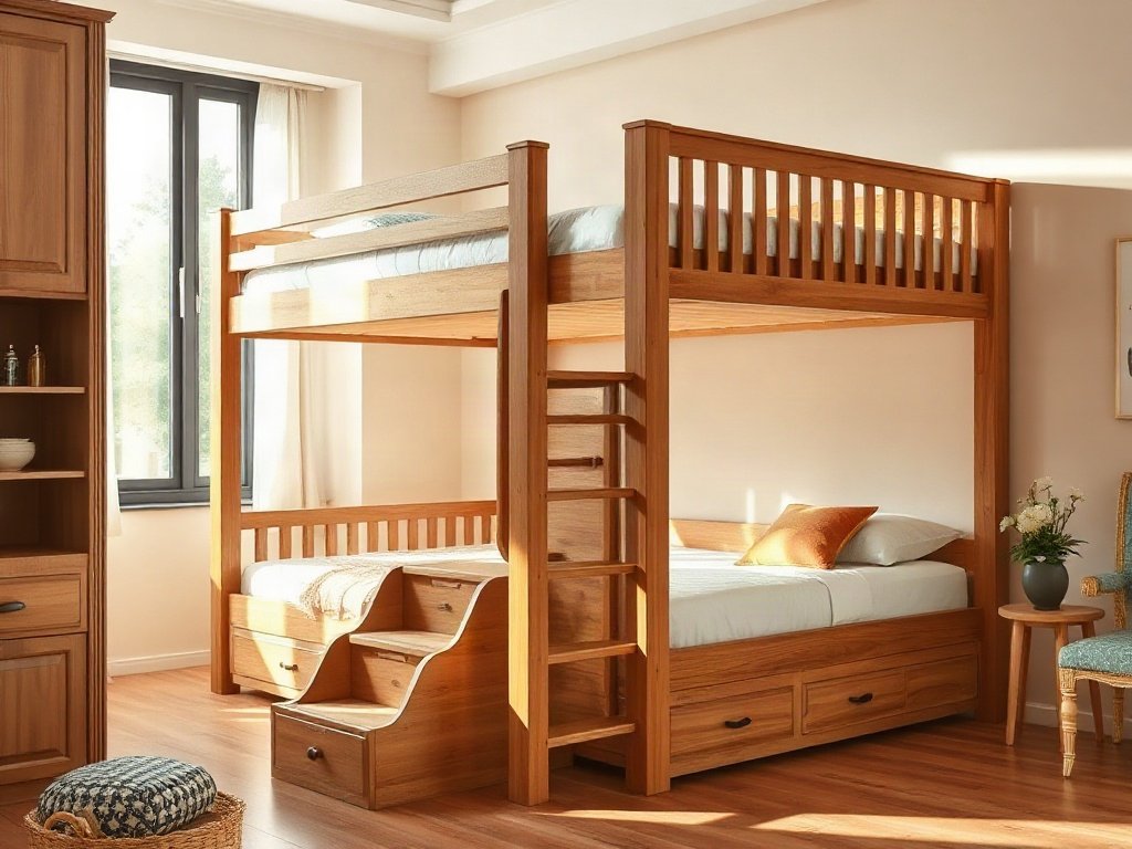 Mua giường tầng gỗ thông tự nhiên - hình 2