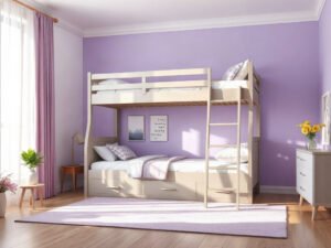 Giường tầng cho bé gái màu tím - hình 1