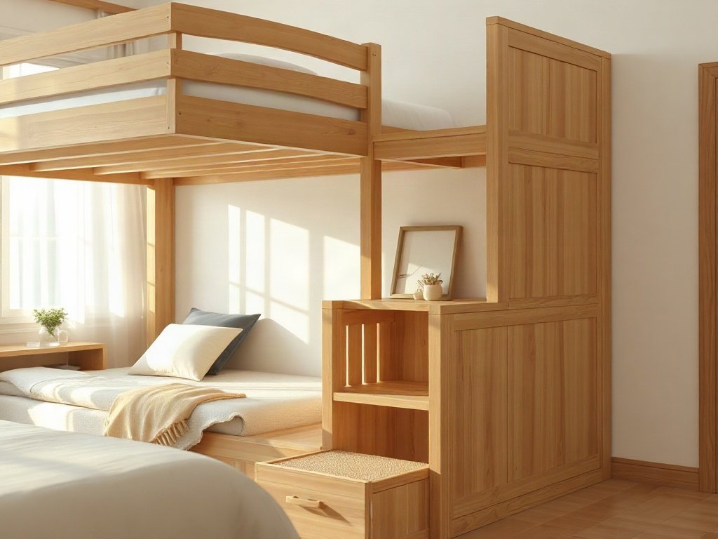 Giường tầng gỗ xoan đào giá tốt - hình 2