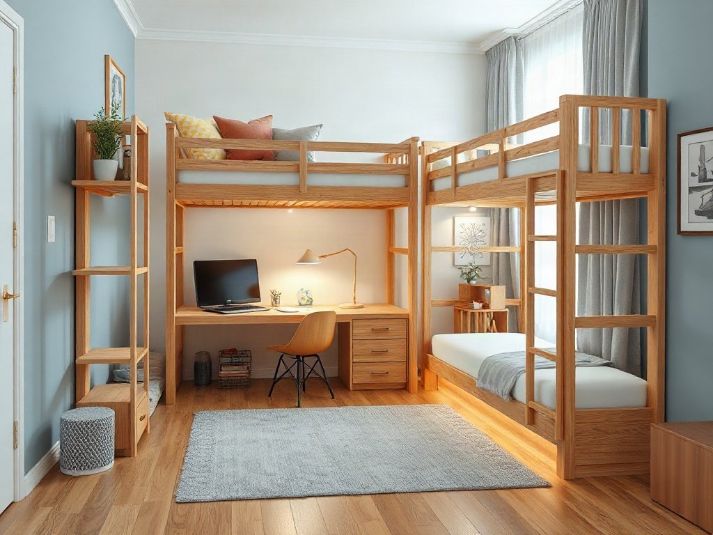 Giường tầng gỗ xoan đào giá tốt - hình 3