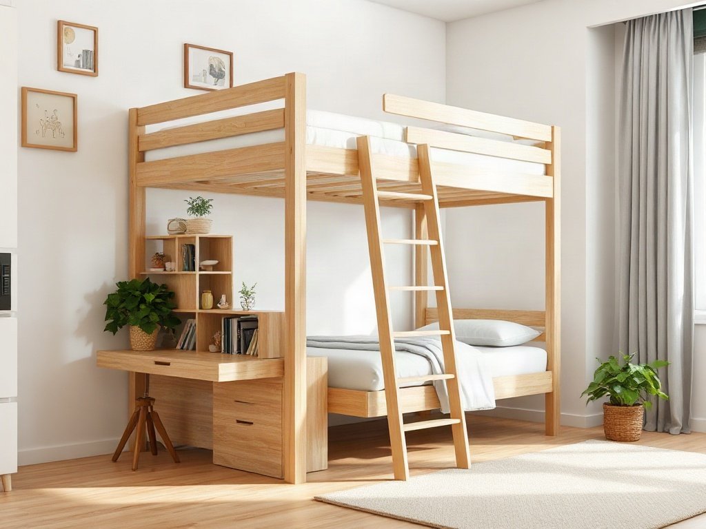 Giường tầng gỗ xoan đào giá tốt - hình 6
