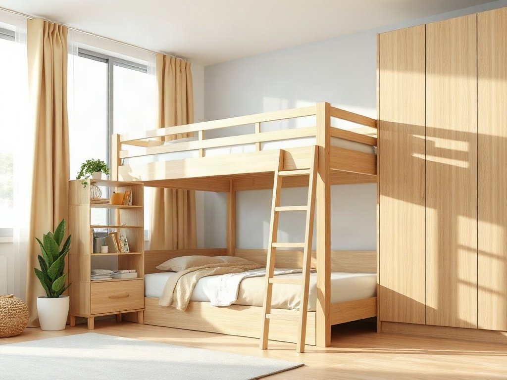 Giá giường tầng trẻ em gỗ - hình 4