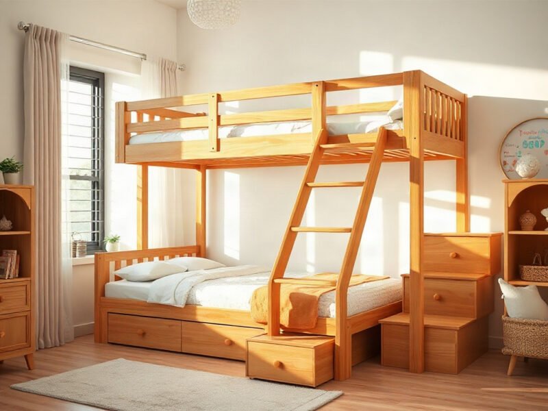 Giường tầng gỗ tự nhiên giá tốt nhất - hình 1