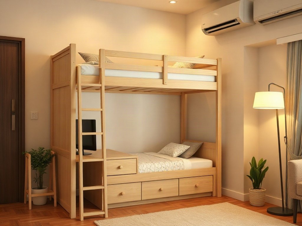 Giường tầng gỗ tự nhiên giá tốt nhất - hình 3