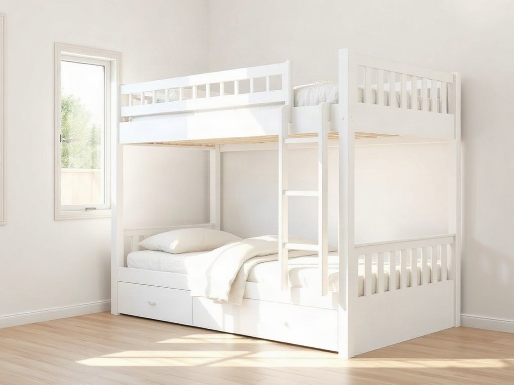 Giường tầng cho bé gái màu trắng - hình 6