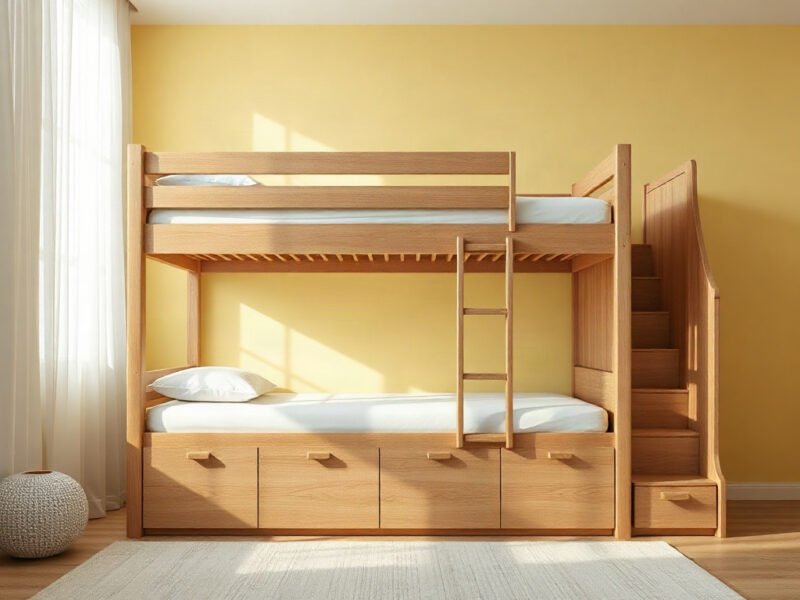 Giường tầng gỗ sồi giá bao nhiêu tiền - hình 1