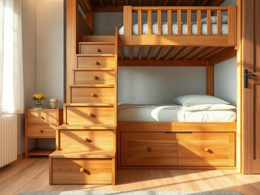 Giường tầng gỗ sồi giá bao nhiêu tiền - hình 2
